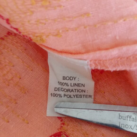 J Jill 100% linen soft orange cantaloupe embroidered tunic top button down Large - Picture 11 of 16